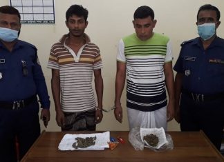 লালমোহনে পুলিশের মাদকবিরোধী অভিযানে গ্রেফতার ২